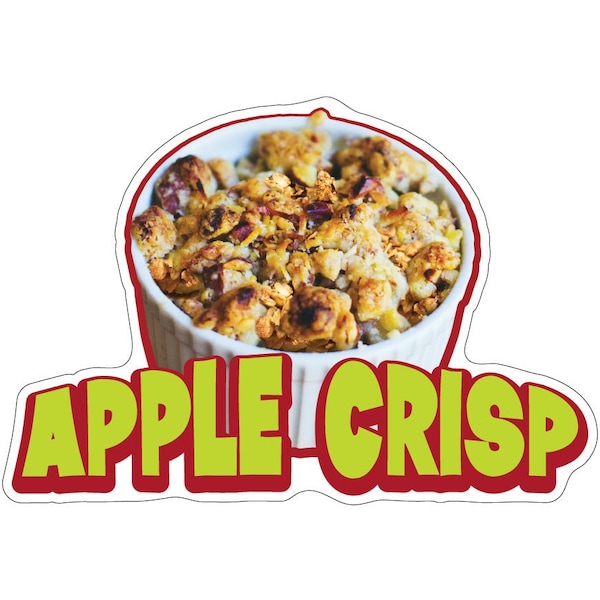 Apple Crisp Decal Concession Stand Food Truck Sticker, 16" x 8", D-DC-16 Apple Crisp19